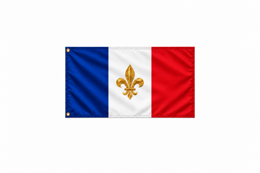 Drapeau français à fleur de lys dorée